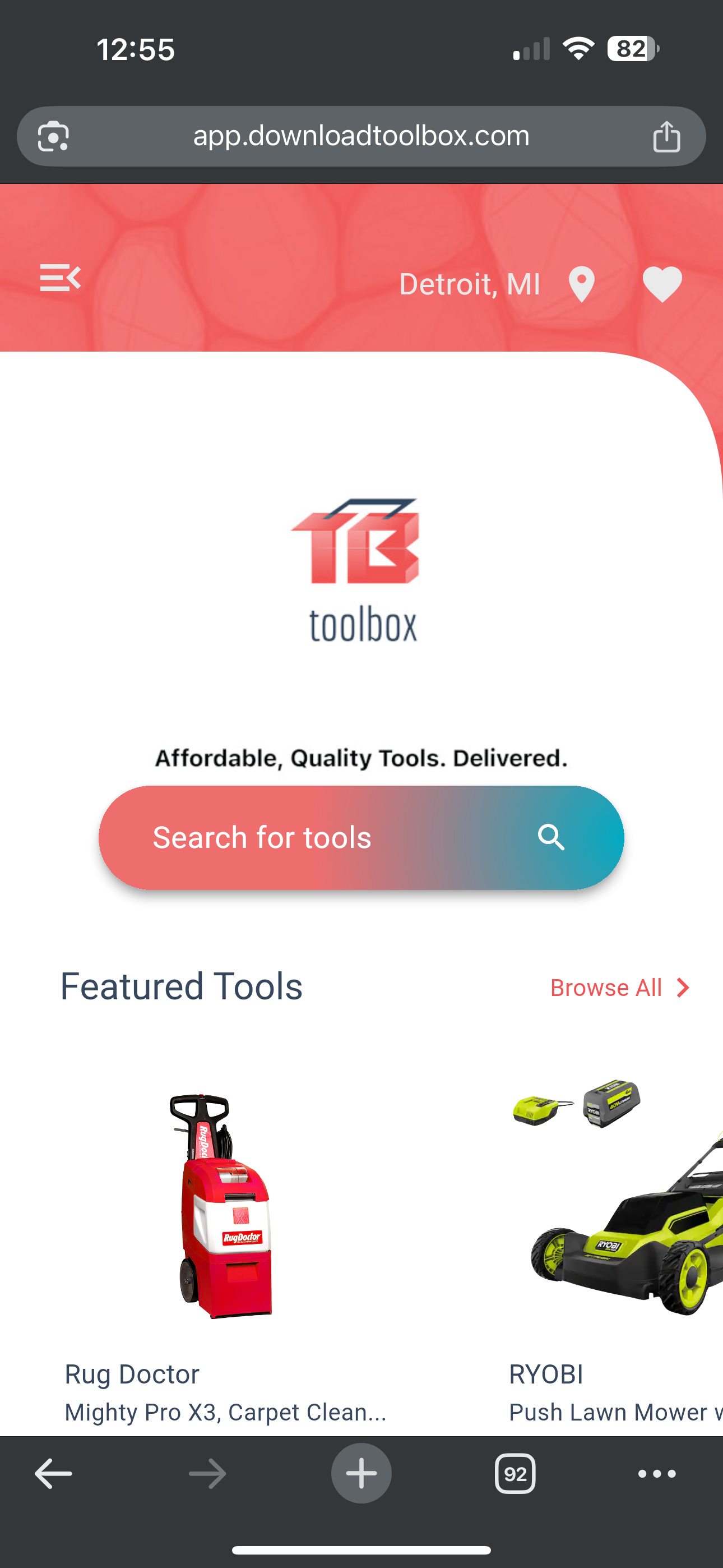 Web App Homepage Search