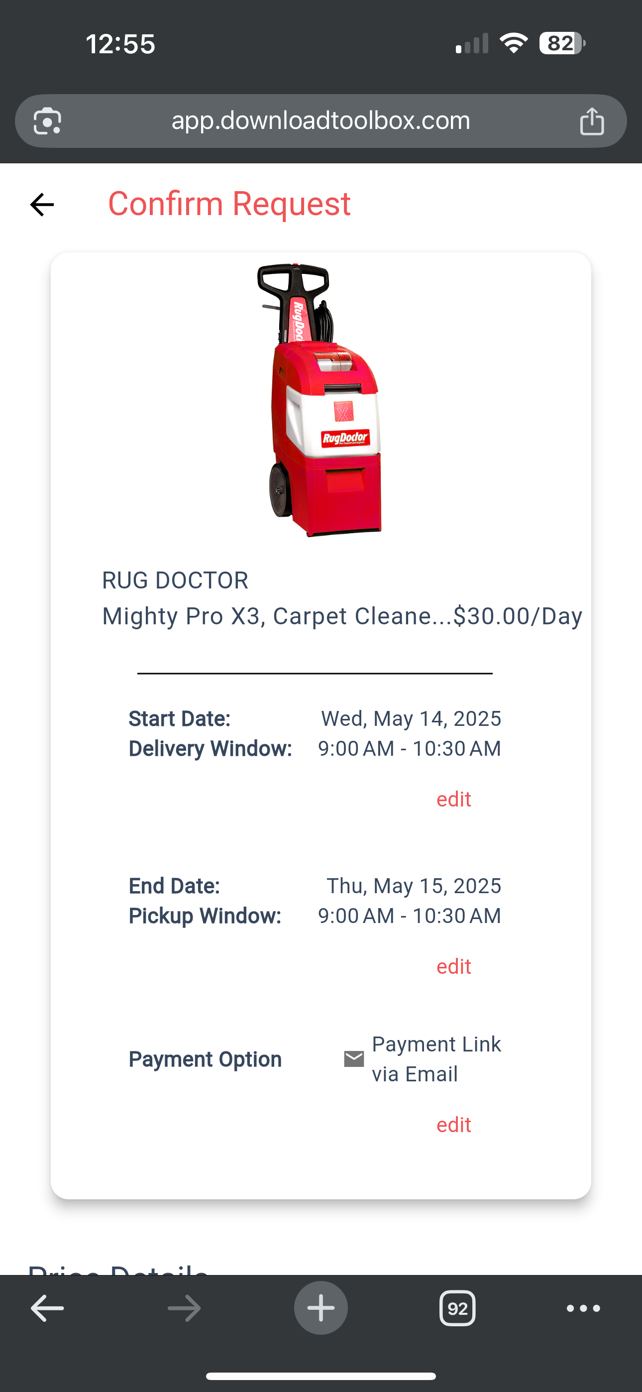Use Journey: Confirm Request with Payment Option