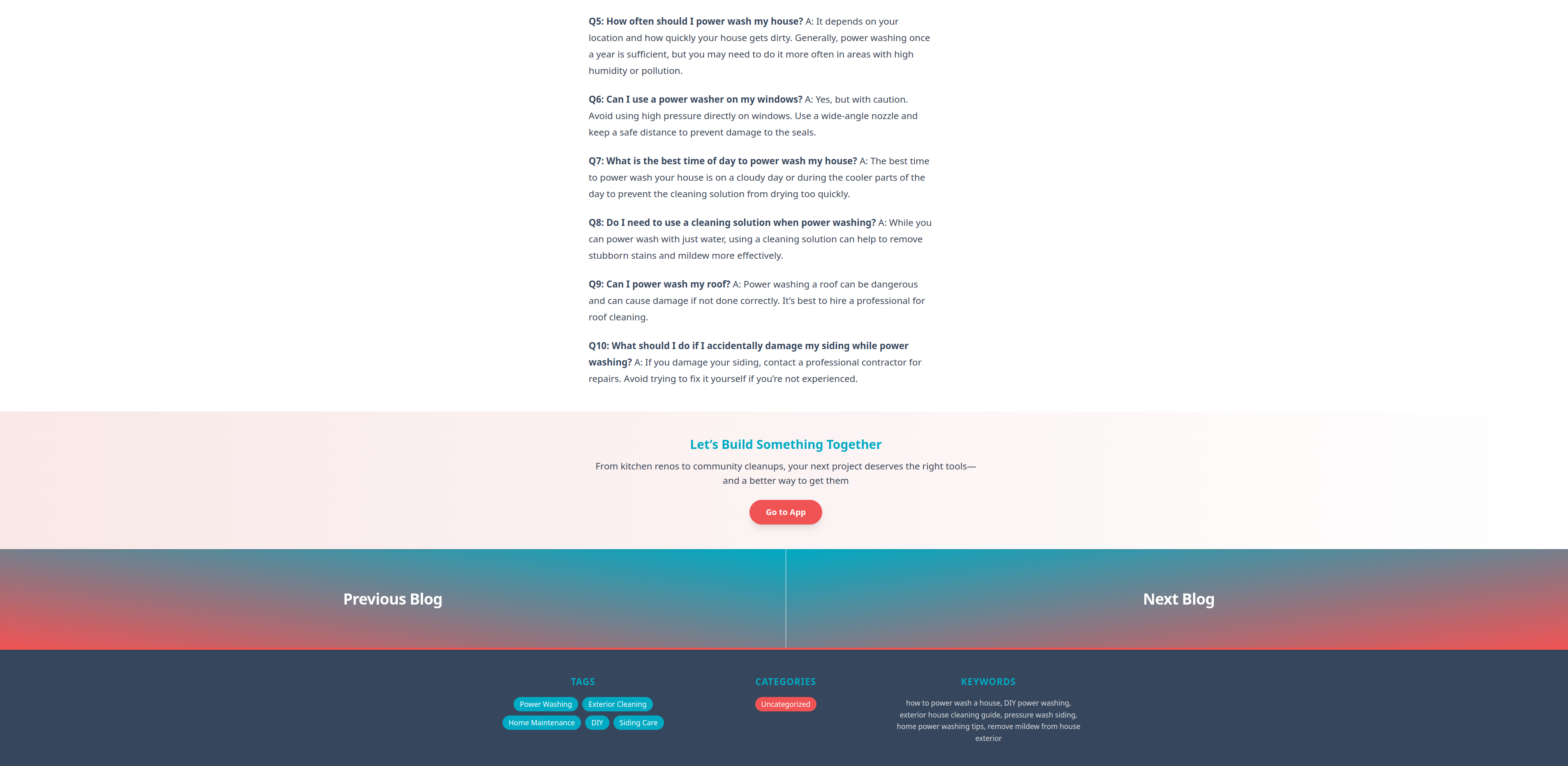 Footer on Blog Pages